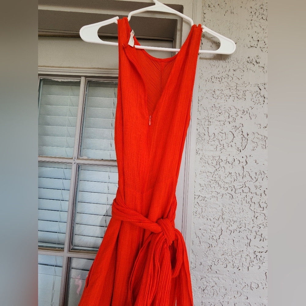 Lush Elegant Red Jumpsuit With Tie Back Sleeveless. EUC - Picture 7 of 10